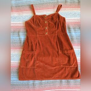 Corduroy pinafore Dress With Pockets